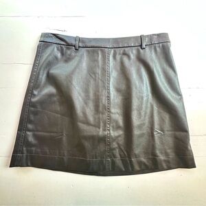 NWOT J. Crew faux leather black mini skirt